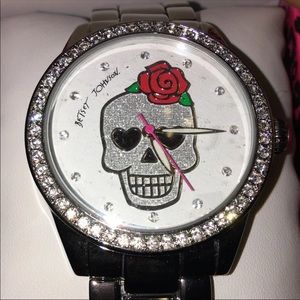 Betsey Johnson women's skull watch